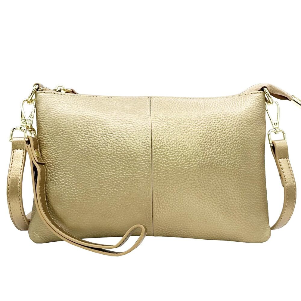 4426 Leather Wristlet Wallet Clutch Purses Small Crossbody Phone BagsGold